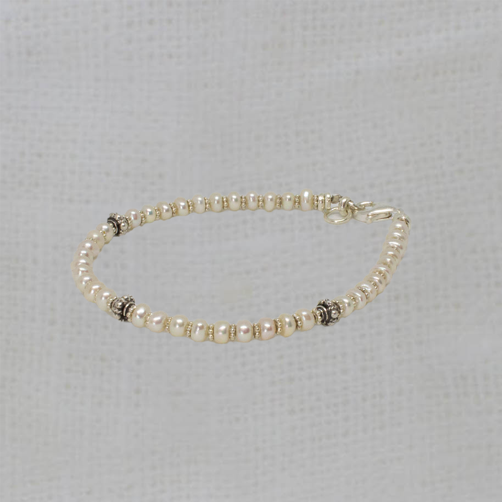 Freshwater Pearl and Silver Bracelet - Beyond Biasa