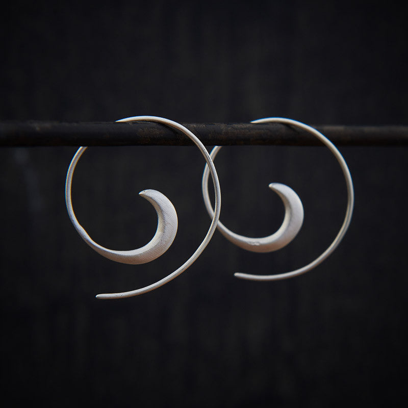 Sterling Silver Swirl Hoop Earrings - Beyond Biasa