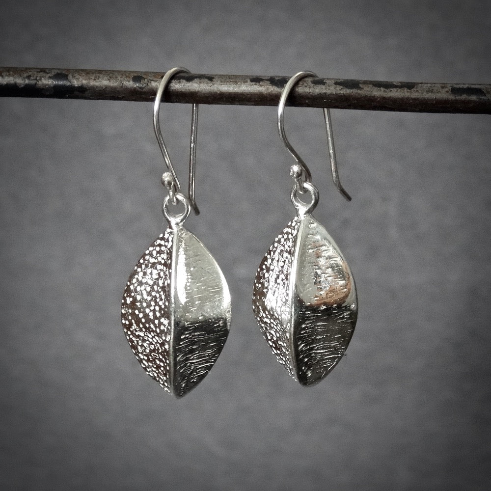 Textured Sterling Silver Drop Earrings - Beyond Biasa
