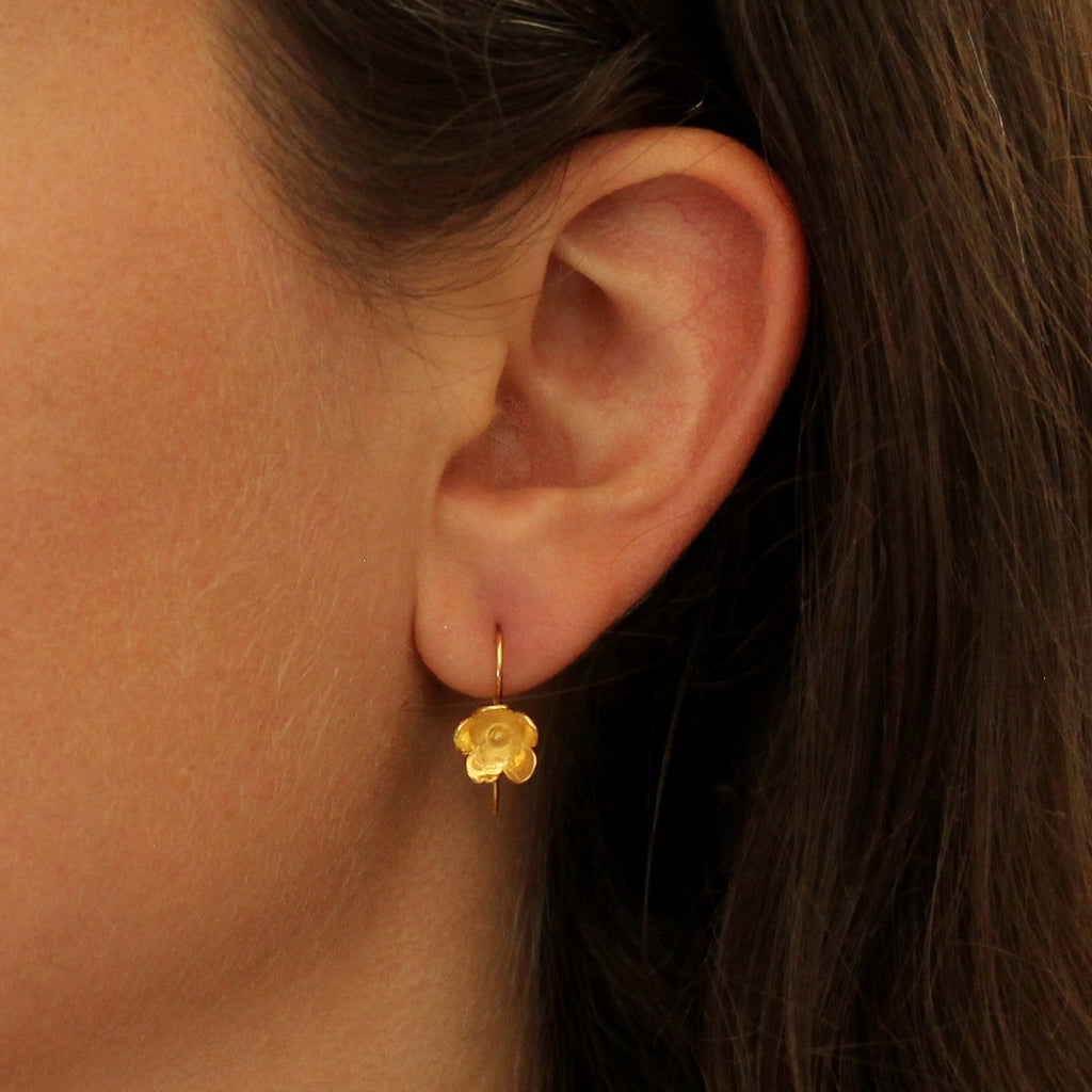 Little Flower Drop Earrings in Silver or Gold - Beyond Biasa