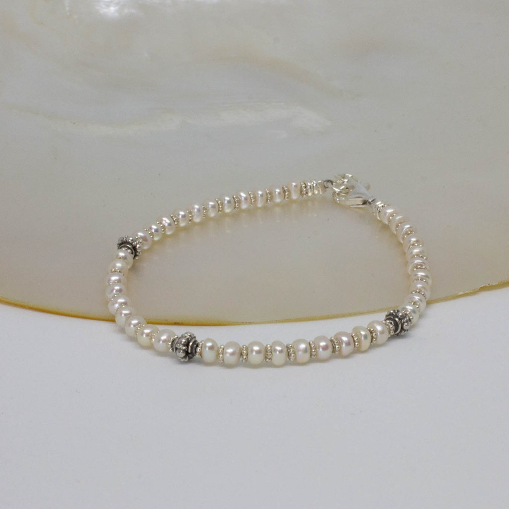 Freshwater Pearl and Silver Bracelet - Beyond Biasa