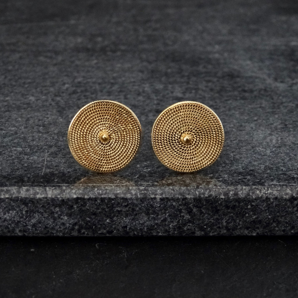 Gold Vermeil Wirework Stud Earrings - Beyond Biasa