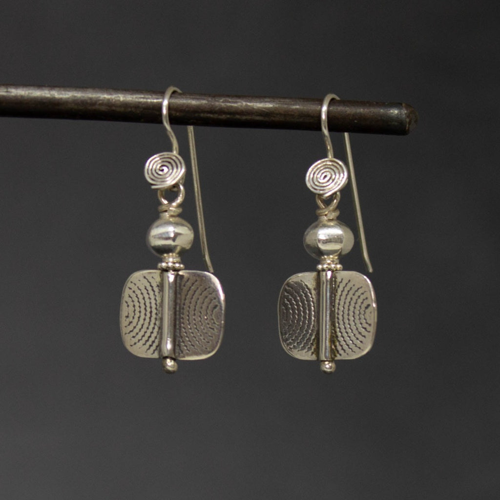 Small Geometric Silver Earrings - Beyond Biasa
