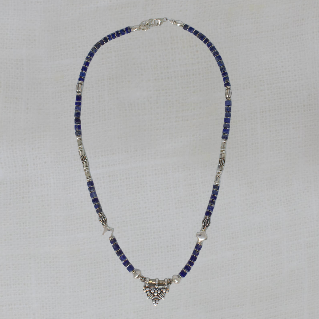 Silver and Gemstone Telsum Necklace - Beyond Biasa
