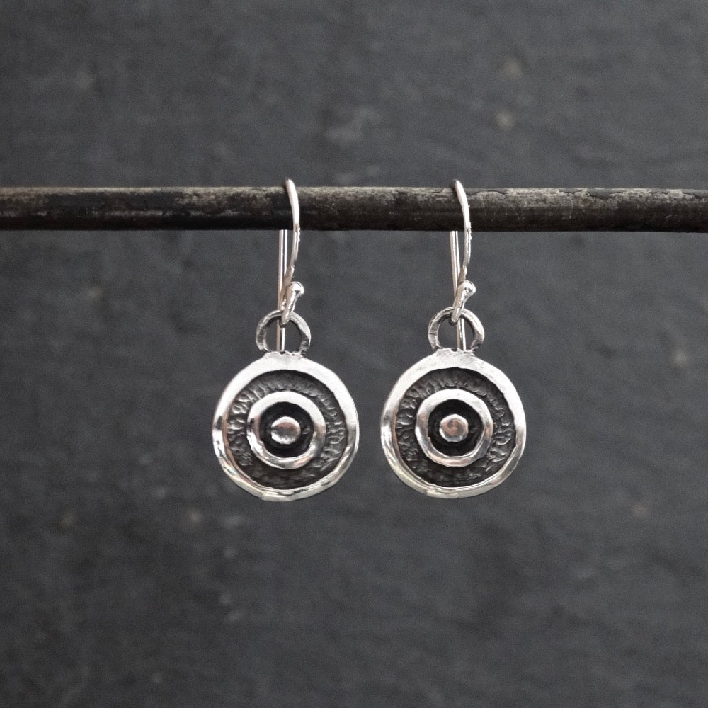 Oxidised Sterling Silver Circles Earrings - Beyond Biasa