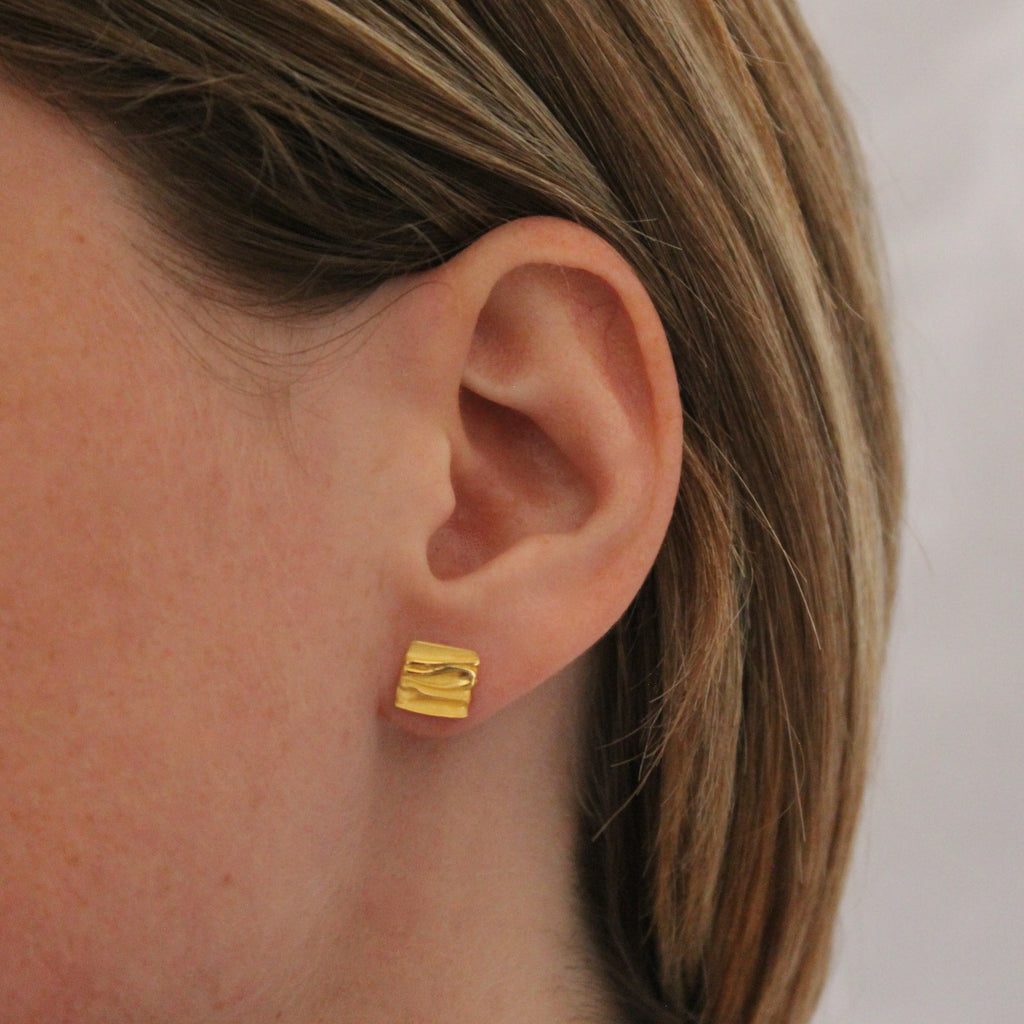 Textured Square Stud Earrings