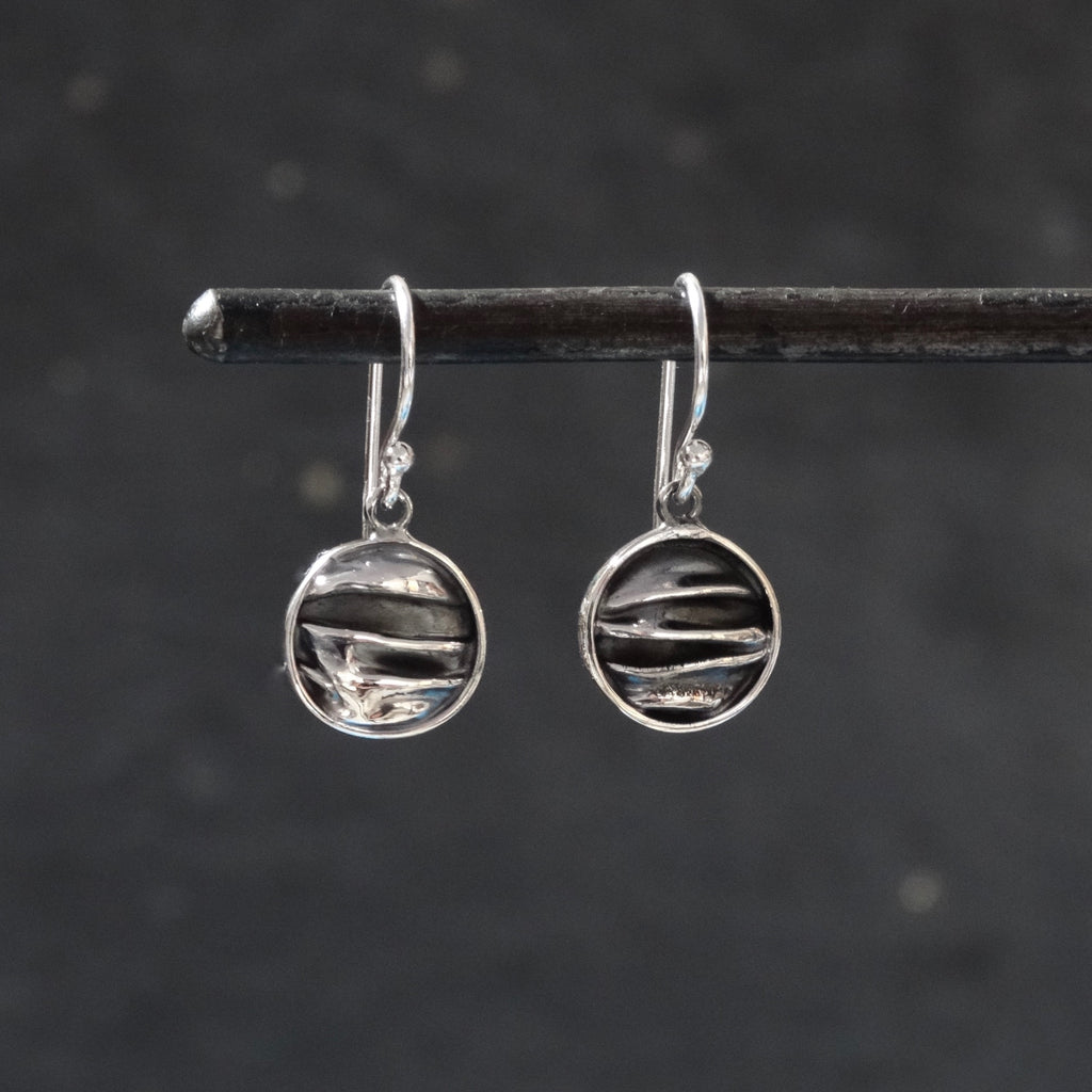 Textured Silver Circle Earrings - Beyond Biasa