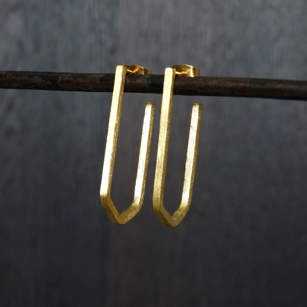 Geometric Hoop Earrings in Sterling Silver or Gold Vermeil - Beyond Biasa