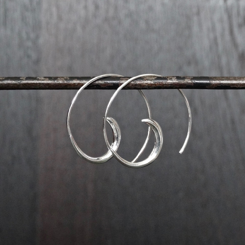 Sterling Silver Swirl Hoop Earrings - Beyond Biasa